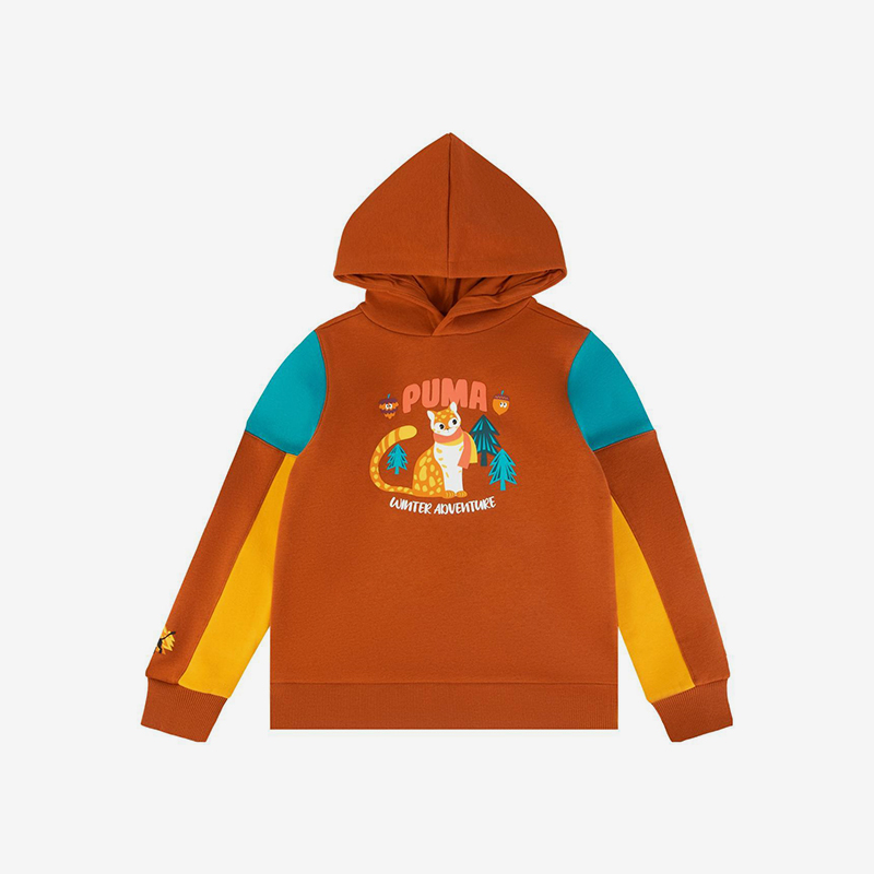 Puma/彪马正品春秋儿童拼接时尚休闲针织宽松卫衣537920-64