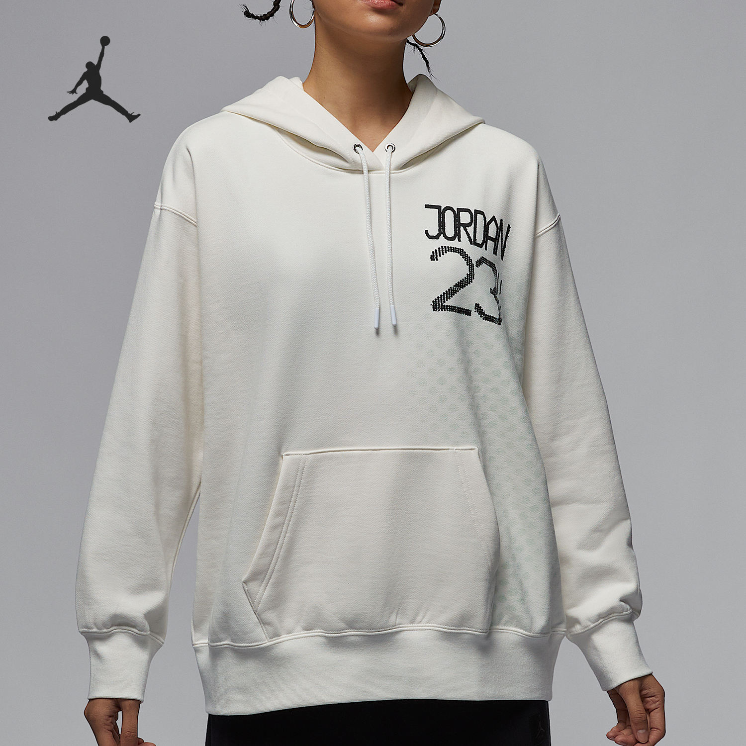 Nike/耐克正品JORDAN女士户外针织连帽宽松卫衣HQ6072-133