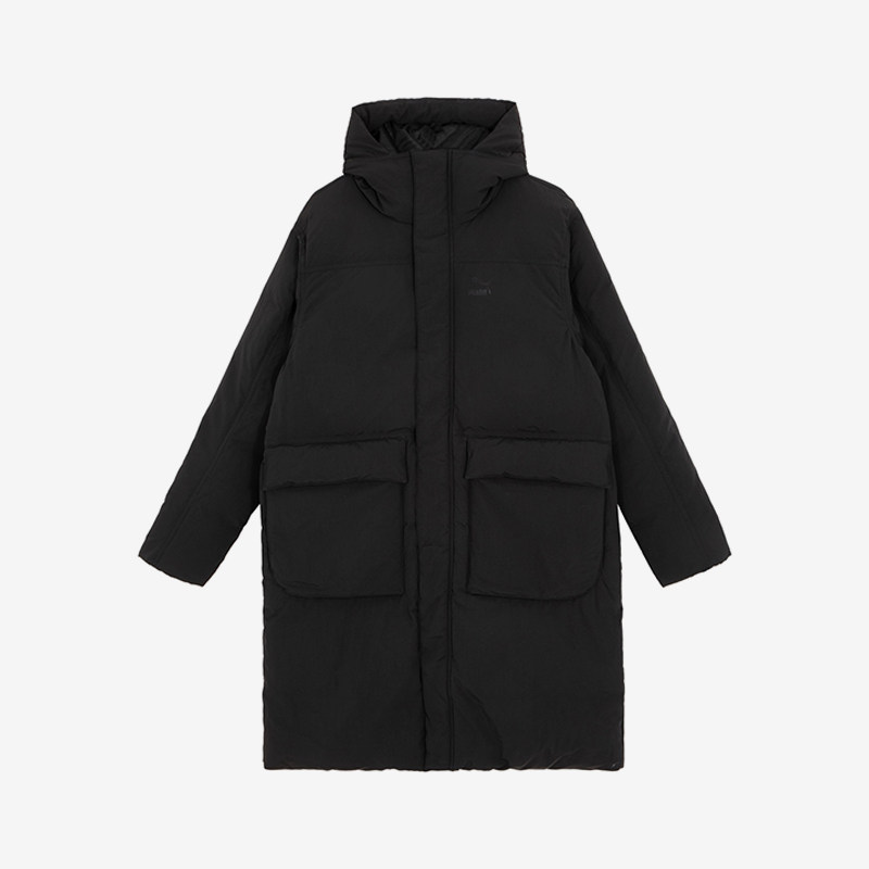 Puma/彪马 正品2024冬季新款男士保暖连帽长款羽绒服621684-01