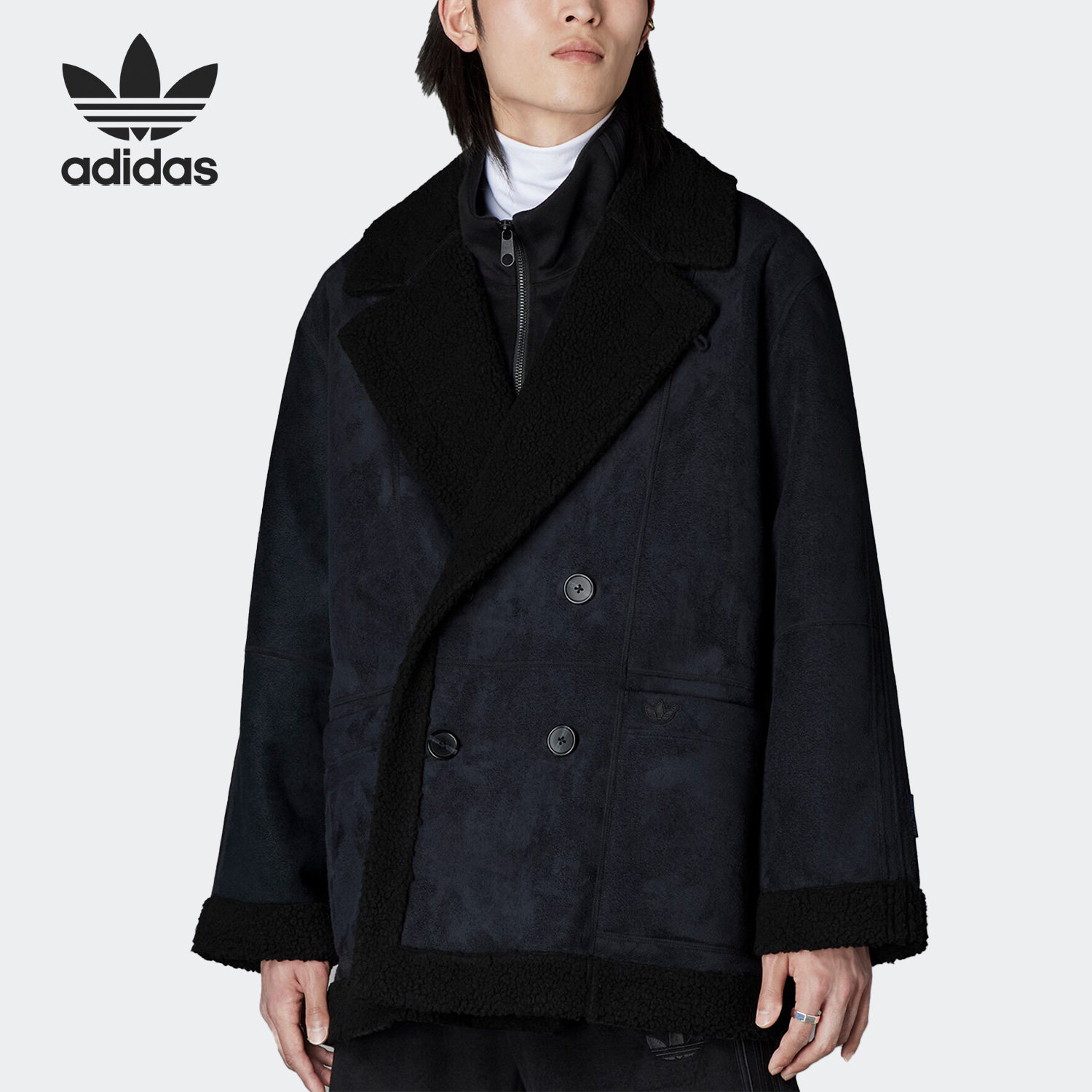 Adidas/阿迪达斯正品三叶草男子加绒保暖运动夹克外套HM5111