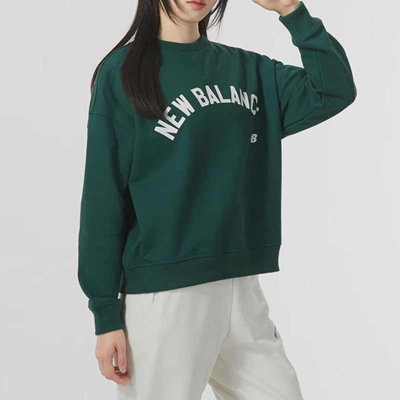 New Balance/NB正品2025新款女子运动休闲卫衣套头衫AWT41309-NWG