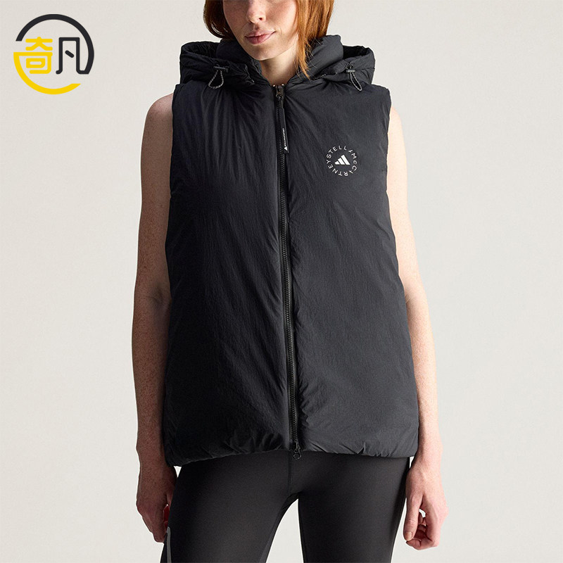 Adidas/阿迪达斯正品SMCPADEDVEST新款女经典黑色马甲棉服JW2038