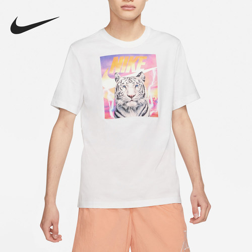 Nike/耐克正品舒适男士圆领套头印花透气运动短袖DJ1406-100