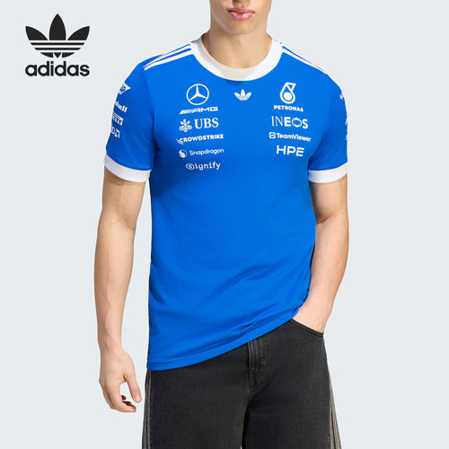 Adidas阿迪达斯正品MERCEDES-AMG PETRONAS男速干比赛服T恤KW1660