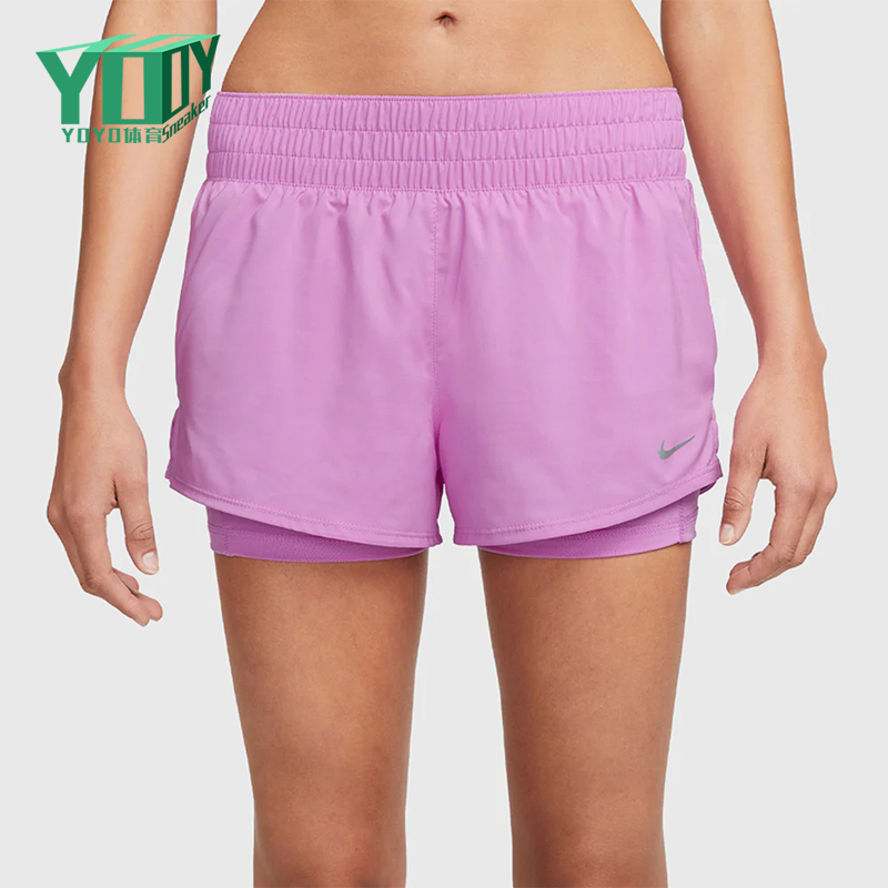 Nike/耐克正品2025女士印花松紧腰透气二合一运动短裤DX6013-532