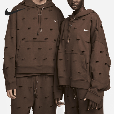 Nike/耐克正品Jacquemus Swoosh 男女加绒连帽卫衣FJ3482-259