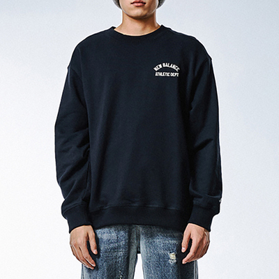 New Balance/NB正品2025新款男子简约运动卫衣套头衫AMT41312-BK
