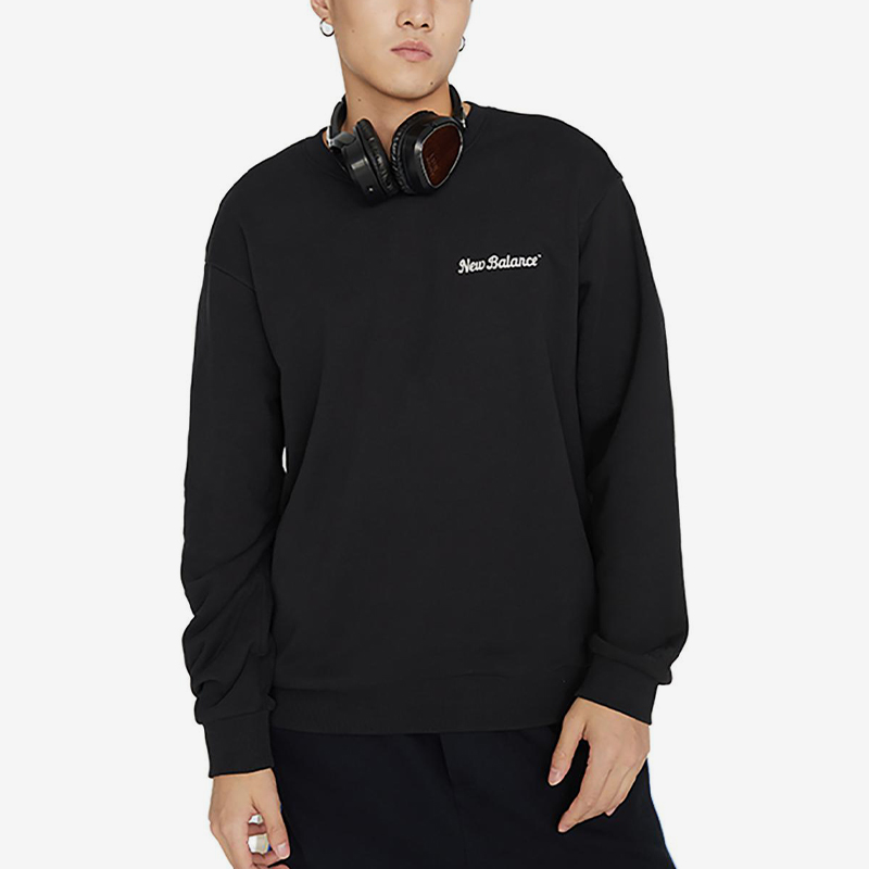 New Balance/NB正品新款男女印花休闲圆领卫衣套头衫5CD38141-BK