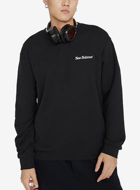 New Balance/NB正品新款男女印花休闲圆领卫衣套头衫5CD38141-BK