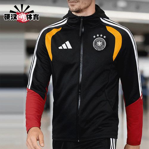 Adidas/阿迪达斯正品男士拉链训练条纹球员版足球外套JZ4581