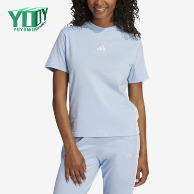 Adidas/阿迪达斯正品Logo圆领短袖T恤新款经典女短袖T恤JE1227