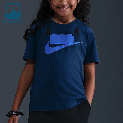 Nike/耐克正品2025小童日常运动圆领套头透气印花短袖IQ5364-477