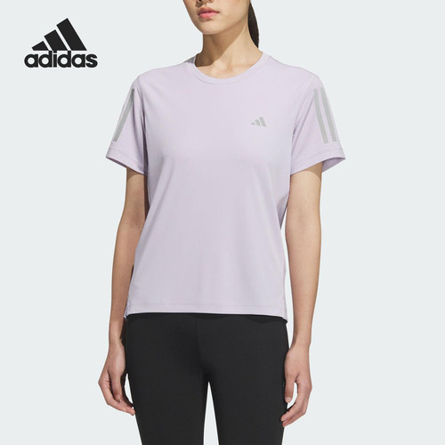 Adidas/阿迪达斯正品2025女士跑步训练户外运动短袖JZ2202