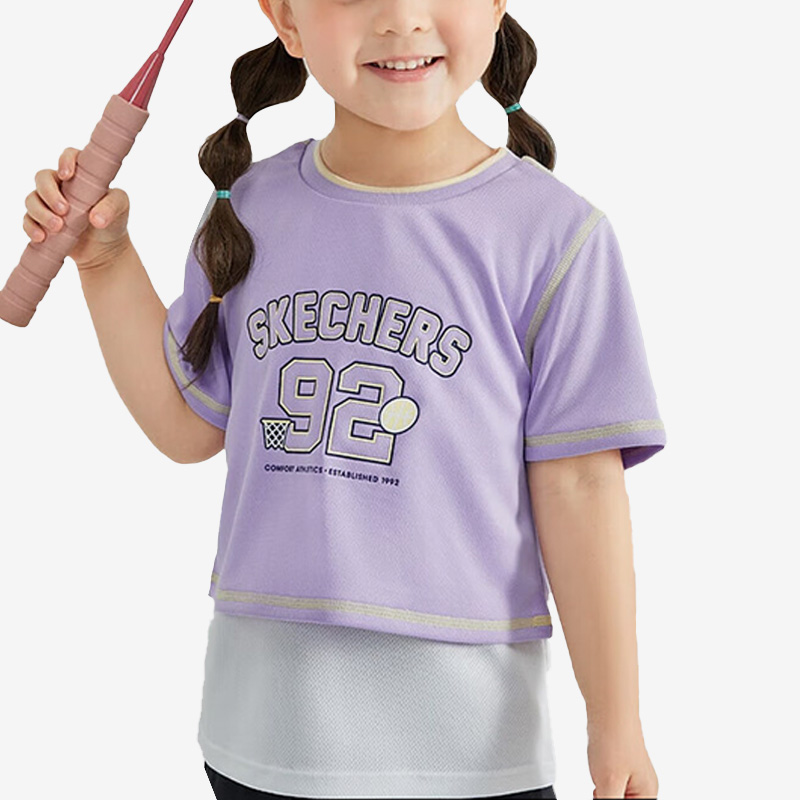 Skechers/斯凯奇正品夏季新款儿童运动透气潮流短袖T恤P223G089