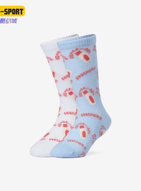 Skechers/斯凯奇正品夏季儿童运动中筒袜两双装L223K015-01XH