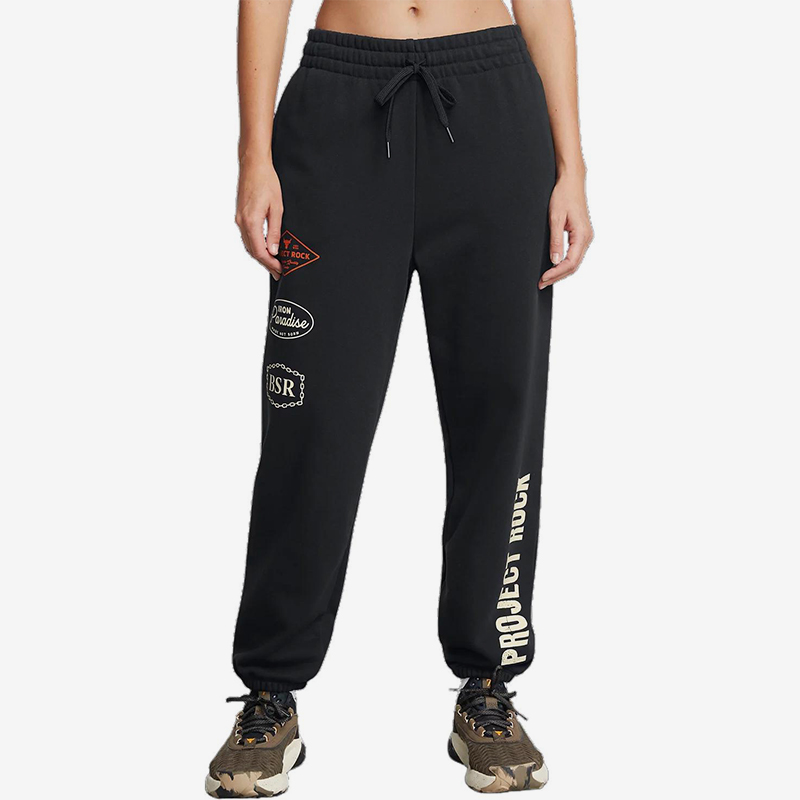 UA/安德玛正品ProjectRock女士字母印花训练运动长裤1386445-001
