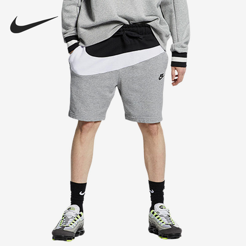 耐克男子大Logo拼接松紧腰五分裤