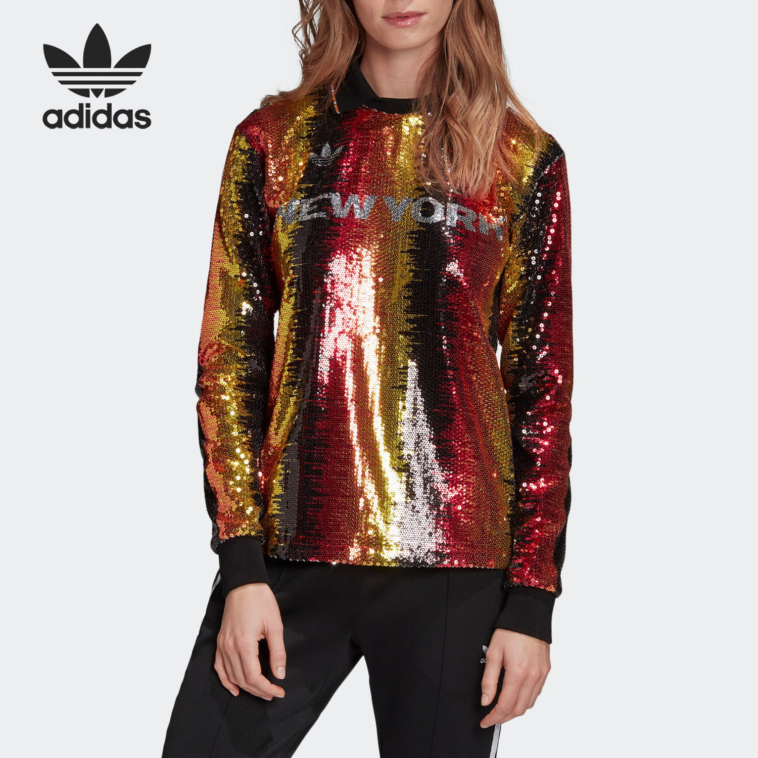 Adidas/阿迪达斯正品三叶草女子翻领运动时尚长袖上衣FM7300,运动服/休闲服装,运动卫衣/套头衫,淘宝优惠券,粉丝福利购,淘宝优惠卷