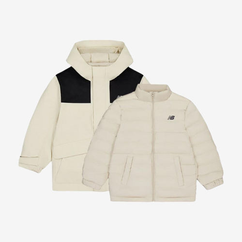New Balance新百伦正品儿童保暖连帽舒适羽绒服7PE4S133-BEI
