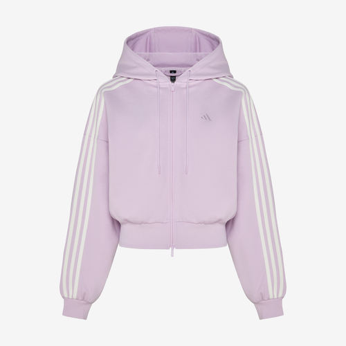 Adidas阿迪达斯正品DCE CROP JK女三条纹宽松短款连帽夹克KZ4197