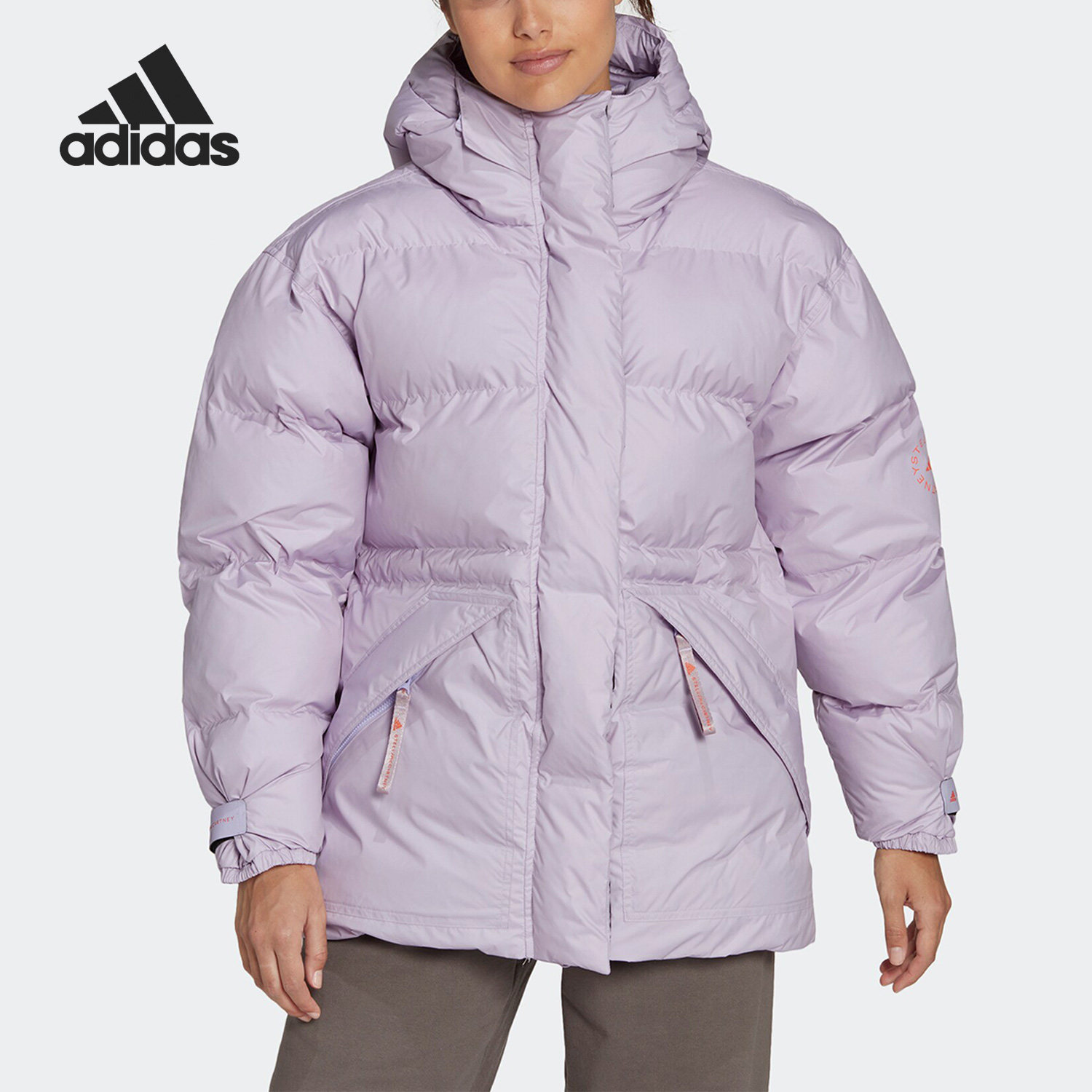 Adidas/阿迪达斯正品SMC新款女子运动保暖面包连帽棉服HI6080