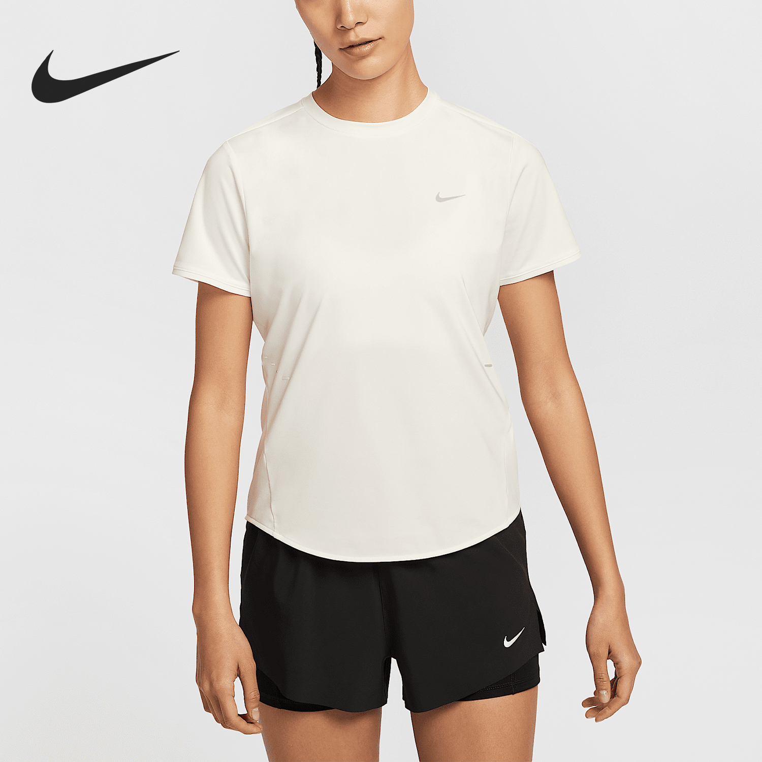 Nike/耐克正品2025女士透气针织跑步圆领训练短袖HM9699-133