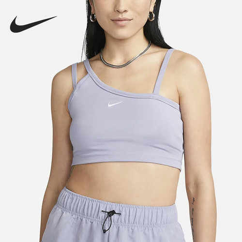 Nike/耐克正品夏新款辣妹风不对称女子短款背心DV7927-519