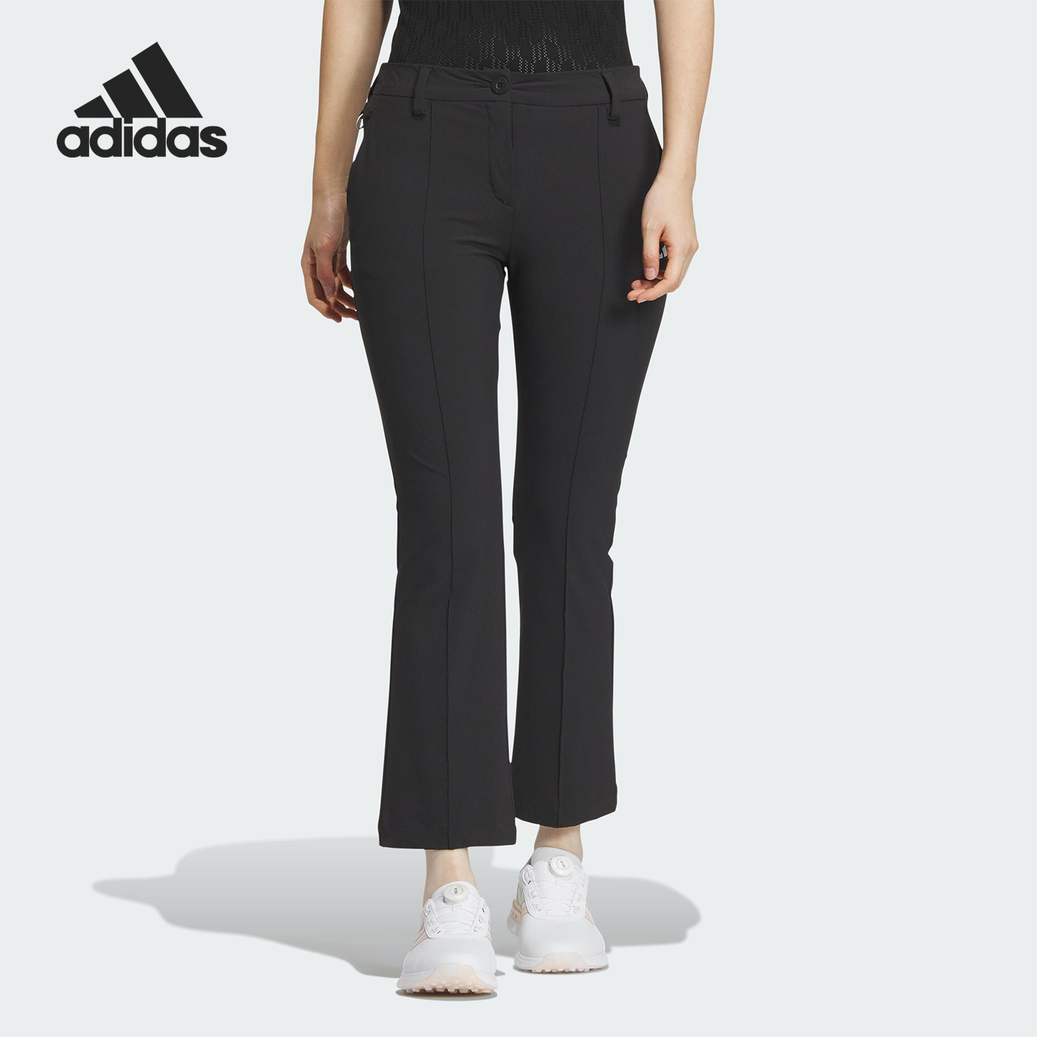 Adidas/阿迪达斯正品微喇修身休闲裤新款女经典黑色休闲裤IN6585