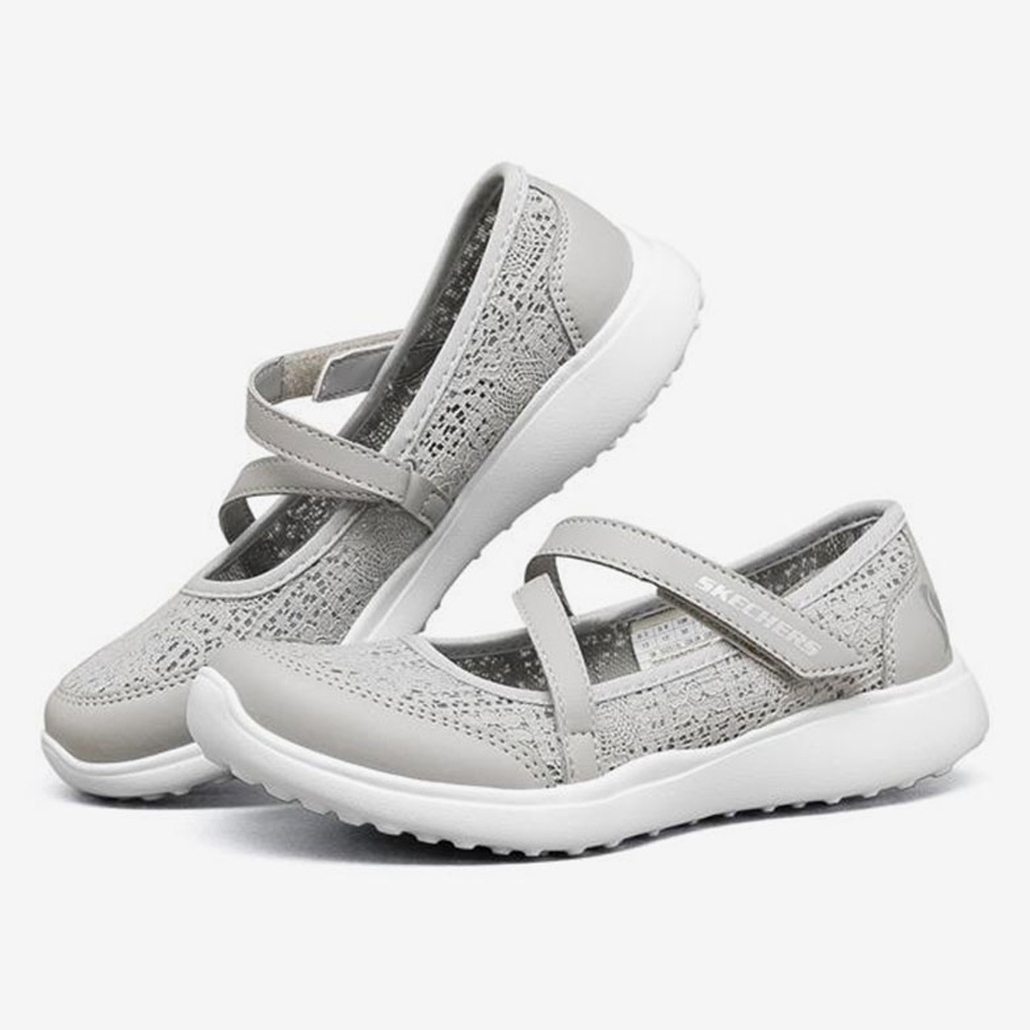 Skechers/斯凯奇正品女大童清凉蕾丝镂空休闲鞋302515L
