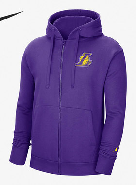 Nike/耐克正品洛杉矶湖人队NBA男子全长拉链连帽衫DB1880-504
