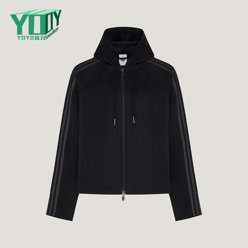 Adidas/阿迪达斯正品三叶草女士训练连帽拉链夹克外套LD8332