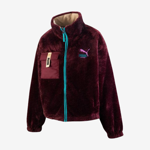Puma彪马正品女双面穿刺绣连帽立领拉链休闲运动夹克538856-42