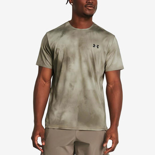 安德玛正品 T恤1383669 夏季 复古宽松柔软针织户外短袖 200 男士