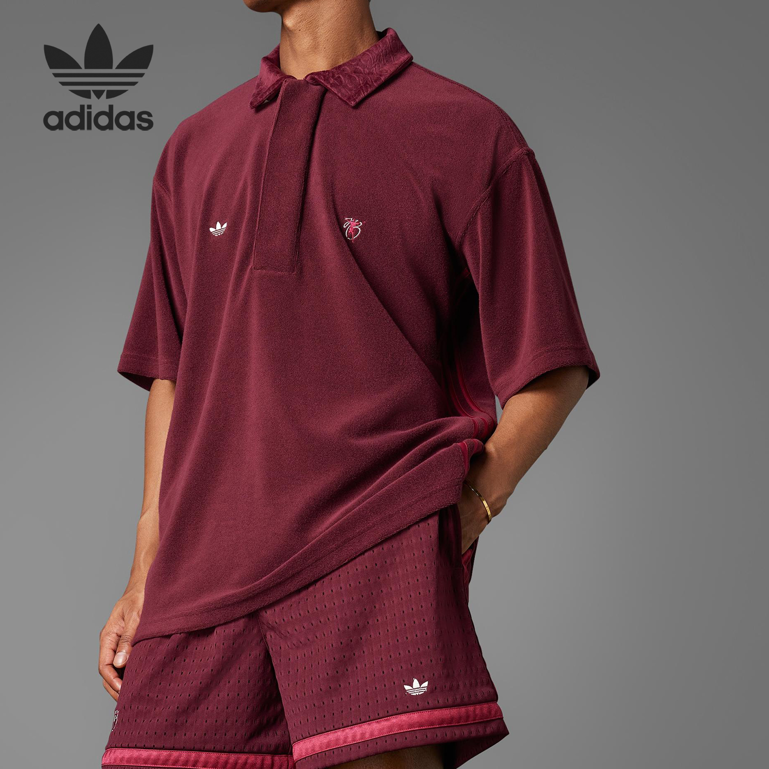 Adidas/阿迪达斯正品三叶草男士宽松足球翻领POLO衫JV9273