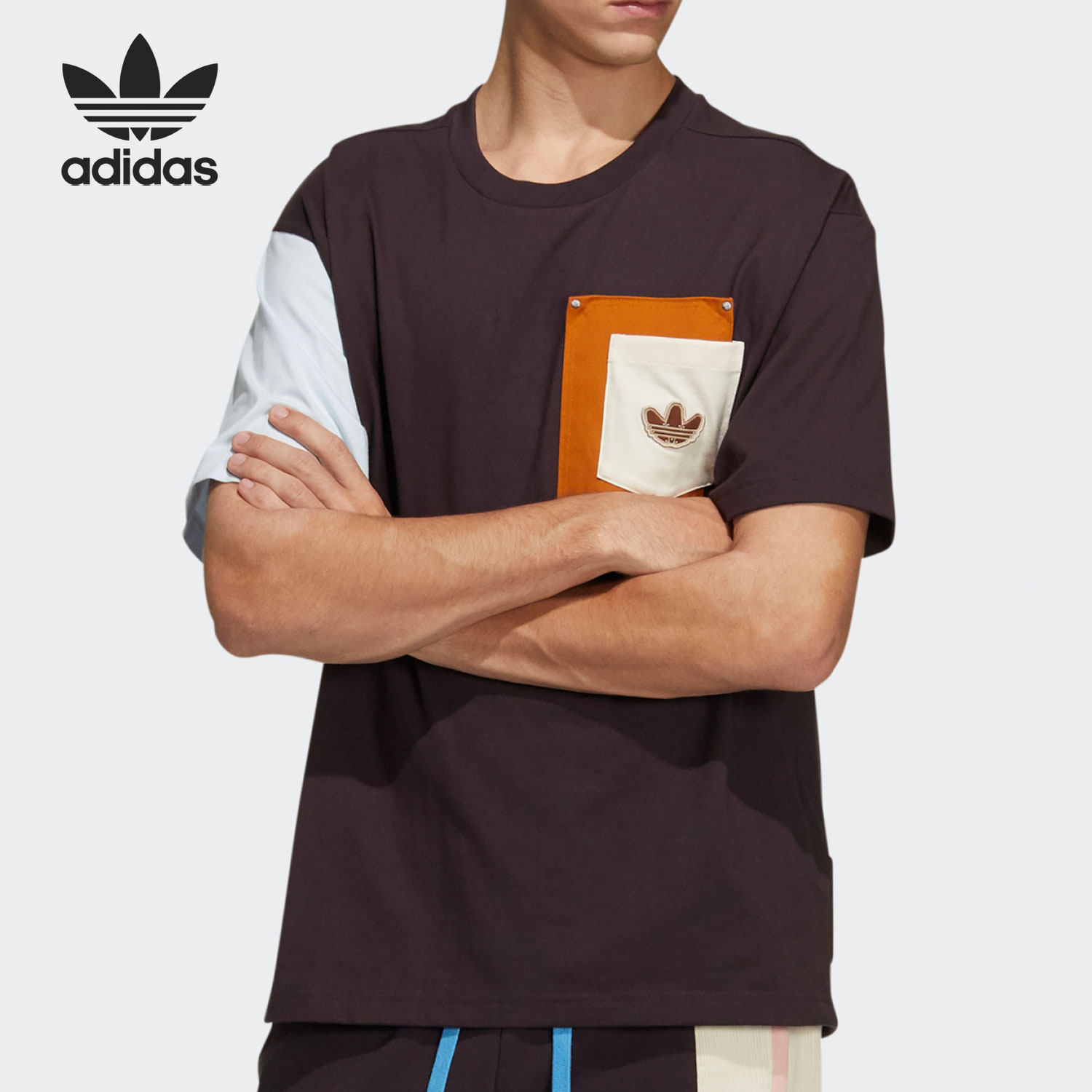 Adidas/阿迪达斯正品三叶草木偶系列情侣款短袖T恤 HC0340