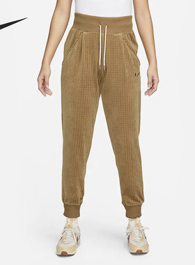 Nike/耐克正品当季新款女子运动健身休闲平绒长裤DV7821-270