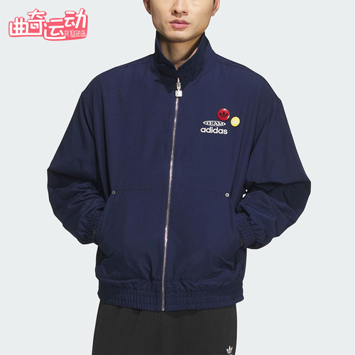 Adidas/阿迪达斯正品三叶草男士日常运动宽松翻领耐穿外套KC0135
