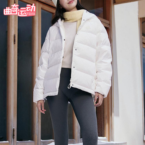 Adidas/阿迪达斯正品2025女士经典简约运动保暖连帽羽绒服KG3149
