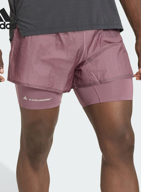 Adidas/阿迪达斯正品夏季男士跑步二合一简约训练短裤KB8431