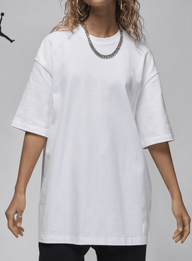 Nike/耐克 正品JORDAN女士简约宽松透气圆领短袖T恤FN5384-100