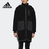 阿迪达斯正品 URBAN BOA Adidas 女子三条纹中长款 运动外套GM1428