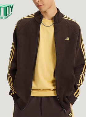 Adidas/阿迪达斯正品2025冬季款男士日常运动针织刺绣外套KE4060