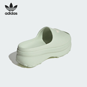 JH7467 三叶草女士露趾厚底耐磨运动拖鞋 Adidas 阿迪达斯正品