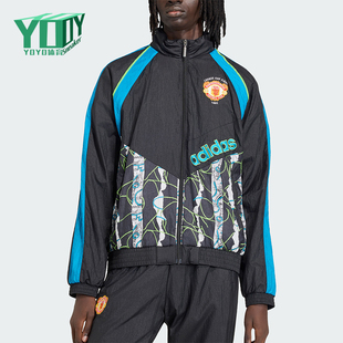Adidas/阿迪达斯正品三叶草新款男黑蓝色足经典球夹克外套KD5815
