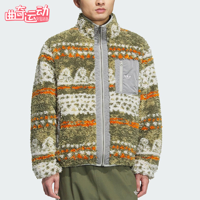 Adidas/阿迪达斯正品三叶草男士休闲双面穿提花印花外套KC0106