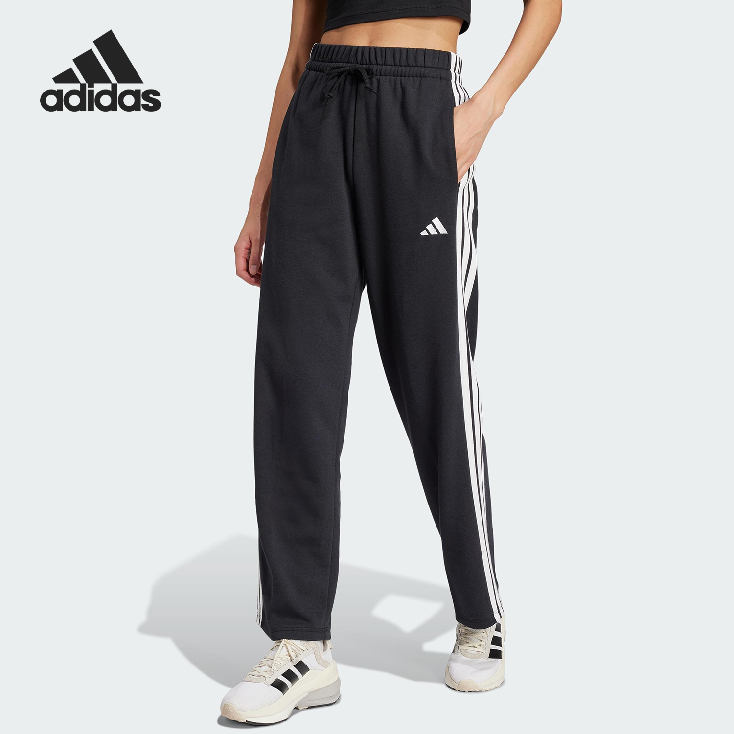 Adidas/阿迪达斯正品W 3S FT OH PT女士系带针织长裤JW7182