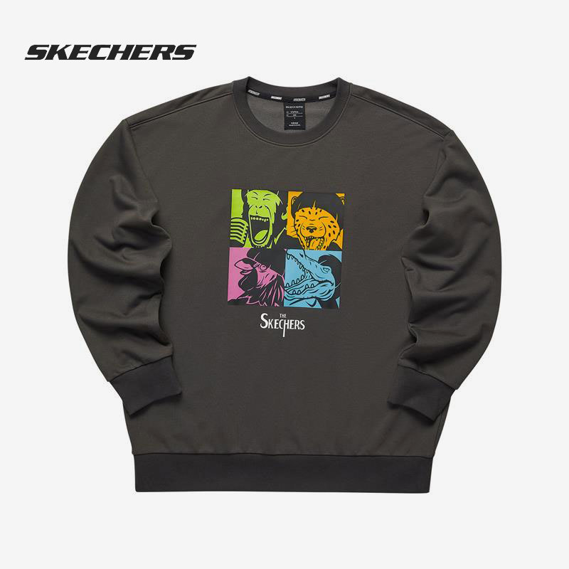 Skechers/斯凯奇正品当季新款休闲运动男子针织时尚套头卫衣