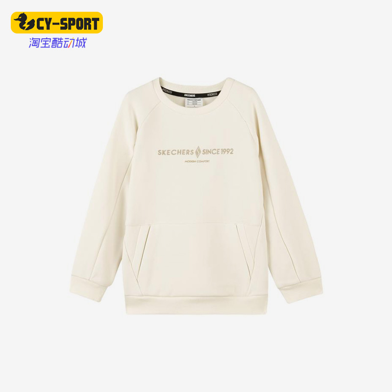 Skechers/斯凯奇正品冬季儿童运动休闲加绒保暖套头卫衣 L422B006