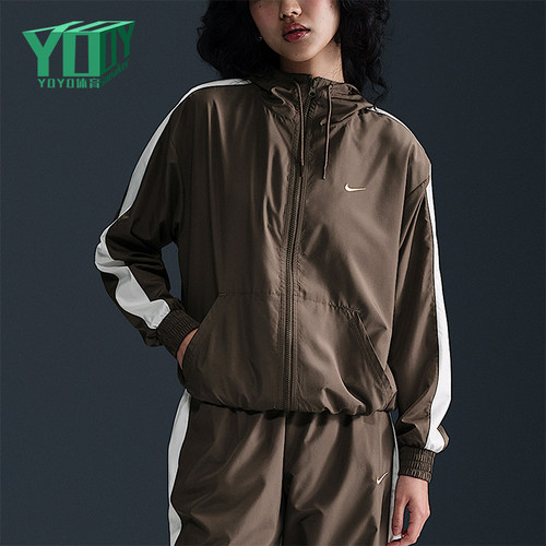 Nike/耐克正品女士运动休闲轻盈宽松舒适拉链连帽外套FV6299-004