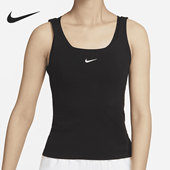DH1346 Nike 背心 女子刺绣紧身透气训练运动无袖 010 耐克正品